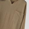 INCERUN Oversized Autumn Spring Men Casual Long Sleeve Texture T-shirts Tops