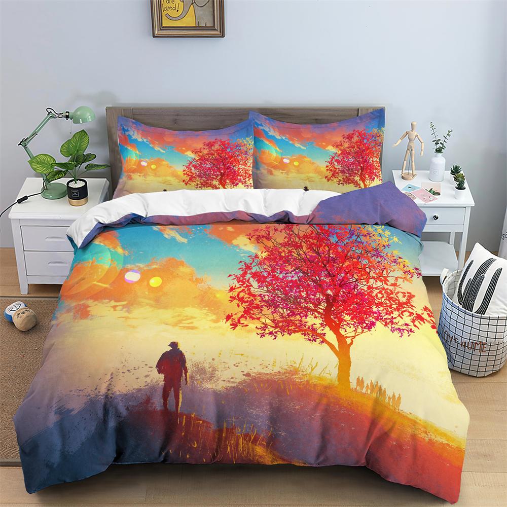 Watercolor Flowers King Queen Duvet Cover Colorful Blooming Floral Bedding Set For Teen Adult Plant 2/3pcs Polyester Quilt Cover