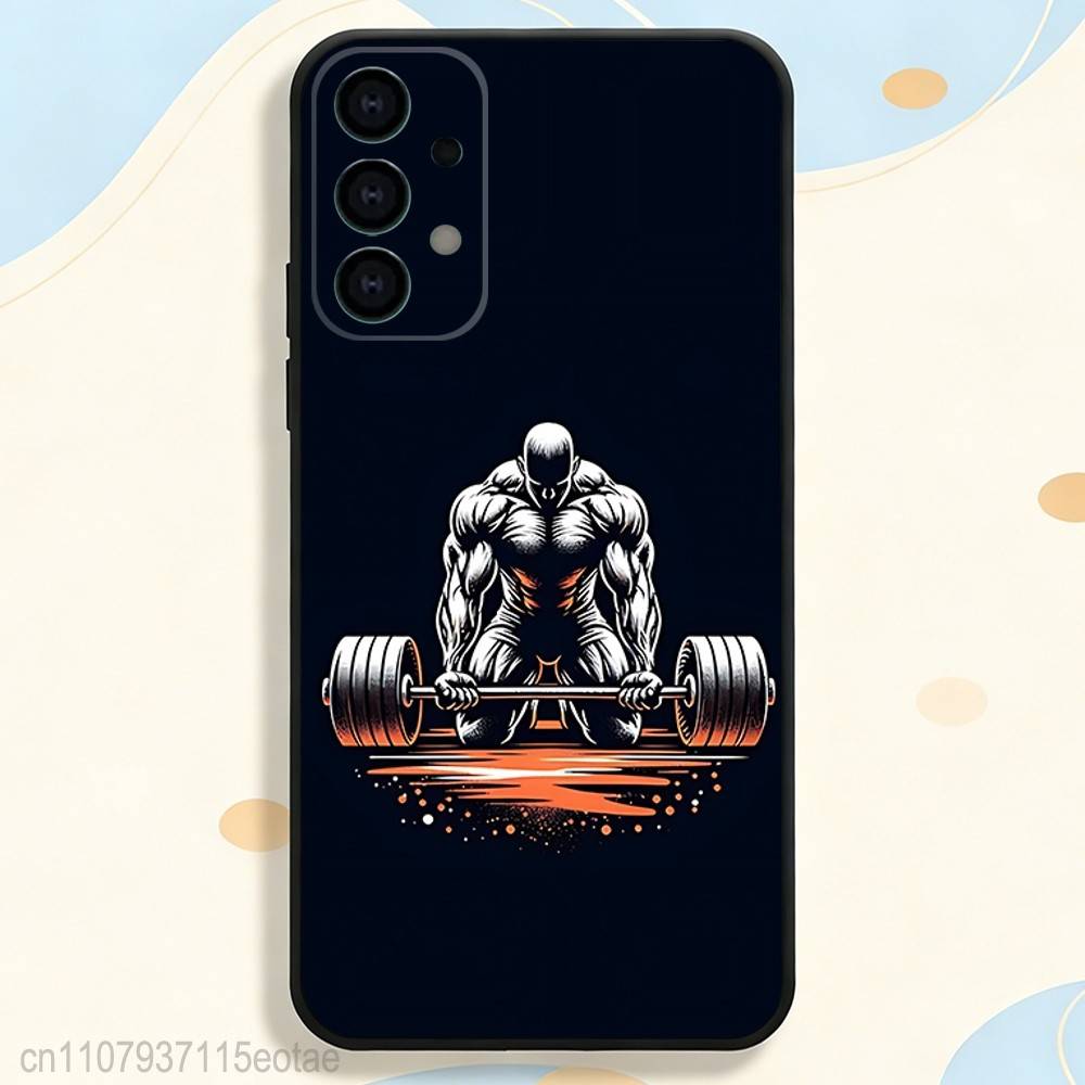 Bodybuilding muscle training barbell Case for Samsung S series s21 s22 s23 s24 s25 FE Plus Ultra TPU Soft to Skin-friendly case