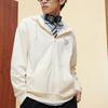 FILA Fusion FOB Series Large Logo Zip-Up Hooded American Vintage College Style Jacket Unisex jackets Milk-Beige T11U413503F-BG