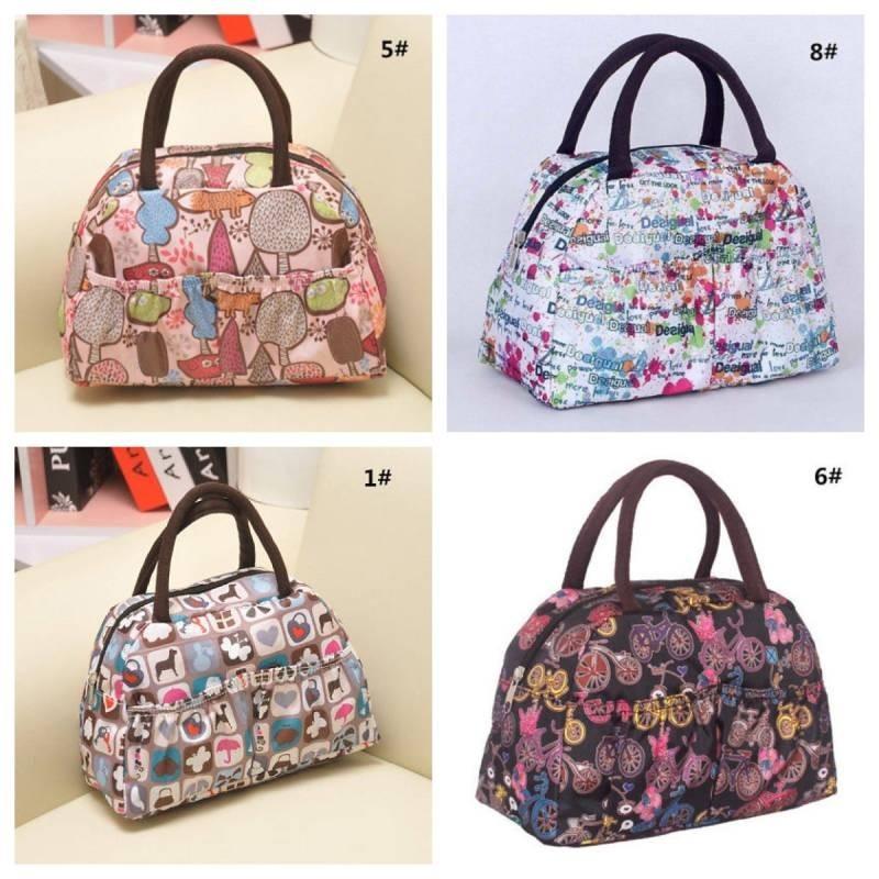 Handbag Ladies Spring Bento Fashion Casual Fine Print Practical Strap Double