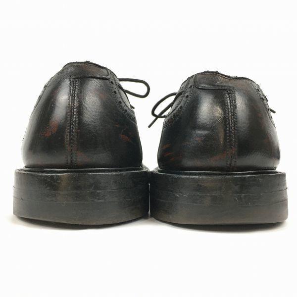 80s? Vintage Tag NUNN BUSH Long Wingtip American Brogue Black size 9.5E 27.0-27.5 Men's(USED)