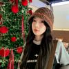 Bohemian Style Knitted Beanies Hat Thin Winter Weave Cap Sweet Crochet Pullover Hat  Autumn