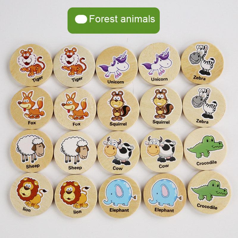 Finde das gleiche Muster Puzzle Spiel Baby Holz Lernspielzeug für Kinder Kinder Cartoon Memory Schach Logisches Denken Training