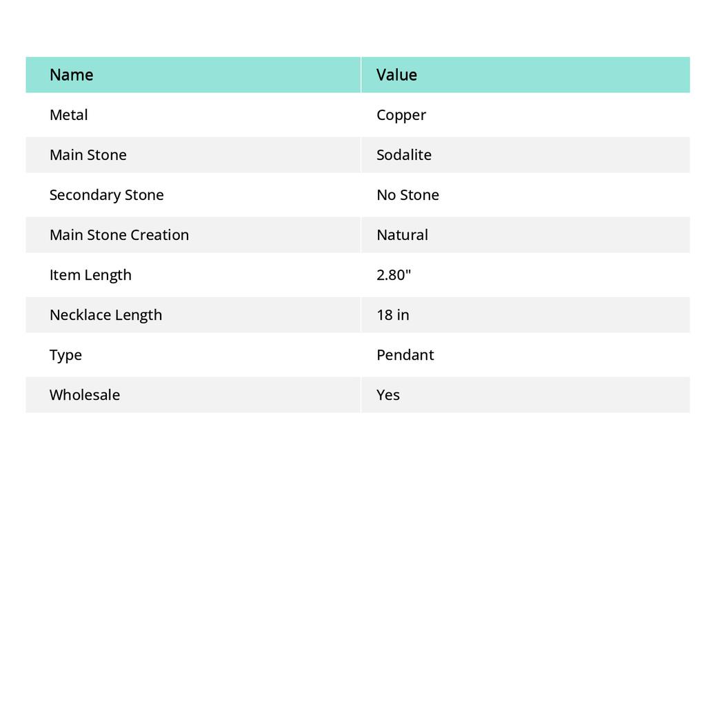 Natural Sodalite Gemstone Handmade Copper Wire Wrap Gift Pendant 2.80" P3k67