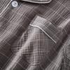 Plaid non imprimé été nouveau coton pur hommes fil crêpé manches courtes short costume simple vêtements de détente