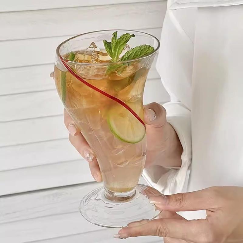 Creative Glass Multi Sided Cocktail Glasses Cups Transparent Water Juice Wine Milk Cup Bubble Glasses Cup Home Too