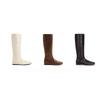 New Autumn and Winter Shoes: Versatile Square-toed Flat Mid-calf Boots