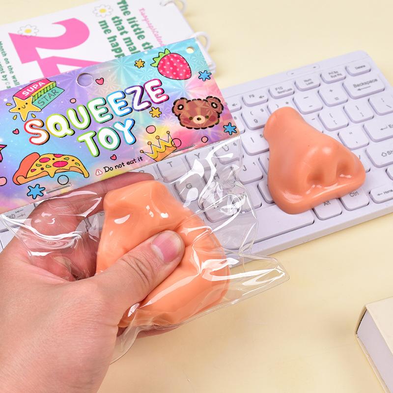 Funny Simulated Nose Shape Squeeze Toys Super Soft Human Nose Fidget Toy Creative Stress Relief Sticky Toy Gifts for Friends