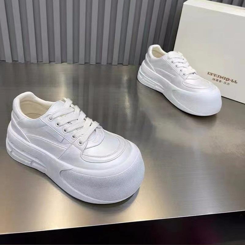 Ugly Cute Big-headed Bread Shoes Women's Autumn New Versatile Thick-soled Heightening with Wide-leg Sports and Leisure Board Shoes