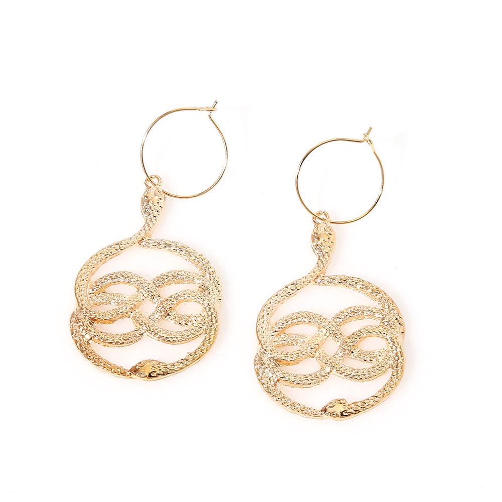 Trendy Retro Dragon Hoop Earrings: Creative, Celebrity-Influenced Snake Design