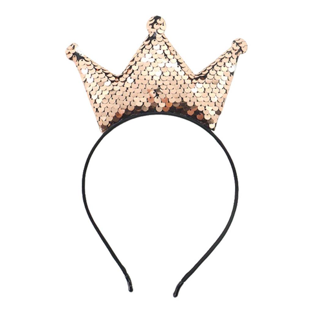 Sparkling Sequins Crown Hairband For Girl Birthday Party Glittering Headwear Toddler Birthday Party Hair Accessory