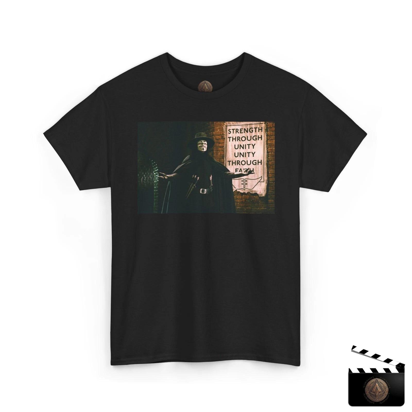 V For Vendetta T shirt, Strength Unity Faith Shirt, V Vendetta Retro Movie Tee 4XL