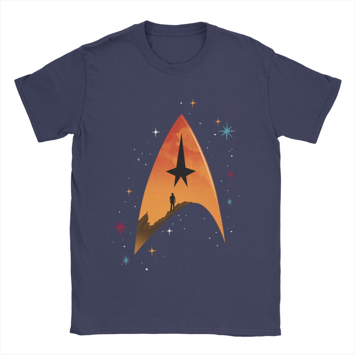 

Футболки Star Trek Чоловічі Чиста Бавовна Смішна Футболка Круглий Виріз Коротка Рукава Одяг Подарунок на День Народження S темно-синього кольору