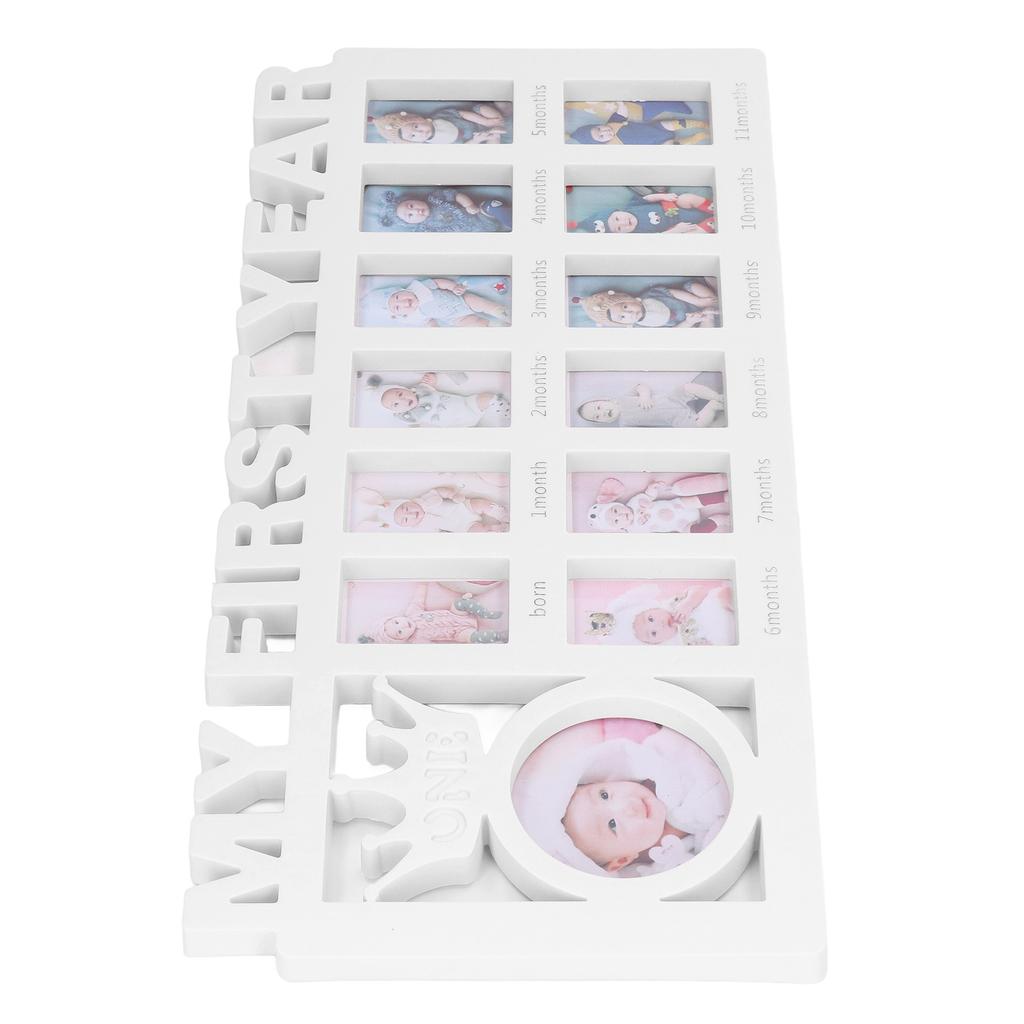 Newborn Photo Frame Durable Polished 12 Small Picture Frames Record Baby"s Monthly Growth Baby