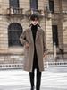 Men's Double-Sided Wool Blend Mid-Length Coat: Thickened Korean-Style Windbreaker for Autumn and Winter.