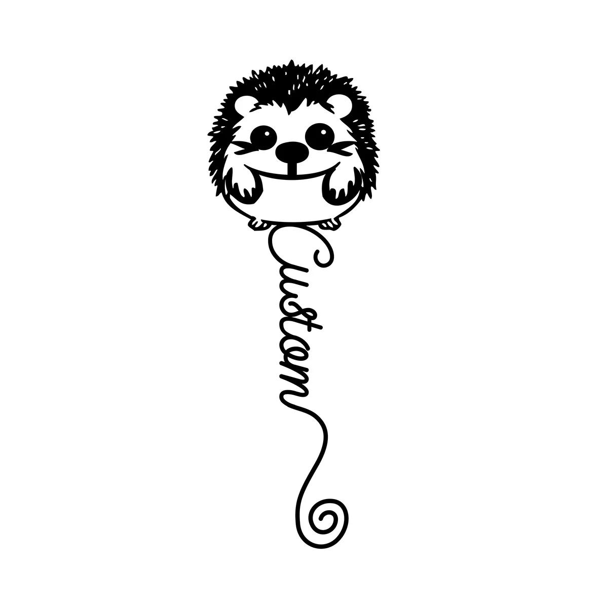 Закладка Ёжик Металлическая жестяная табличка, Милый подарок животное для учителя Любителей книг