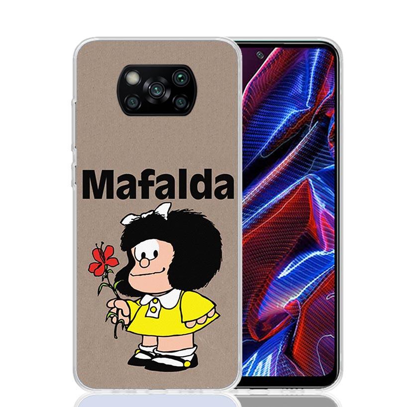 Mafalda Cartoon Case Phone Cover for Xiaomi Redmi Note 10 9 9S 8 8T 7 5 Pro Mi 12T 11T 10T 9T 12 11 Lite A3 A2 Trend Fundas Mi 1