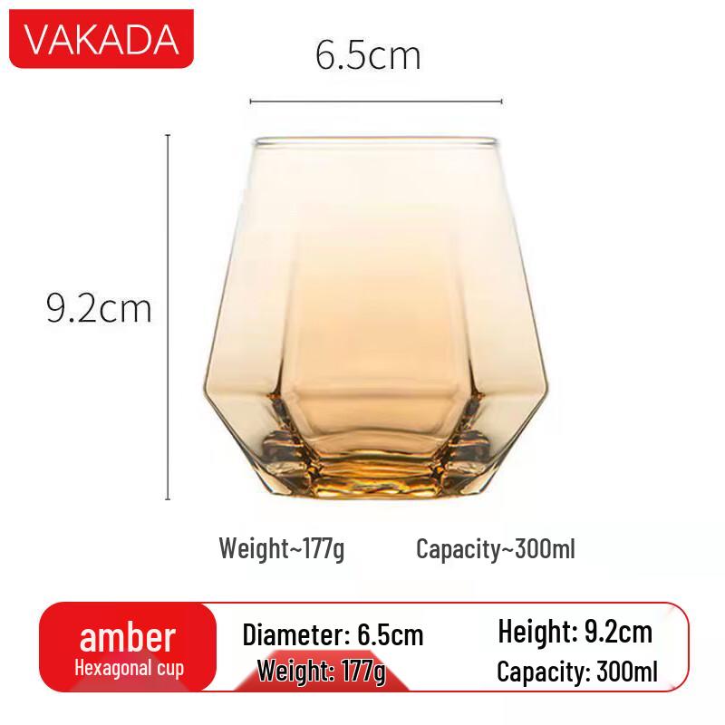 

VAKADA Hexagonal High Borosilicate Glass Beverage Cup