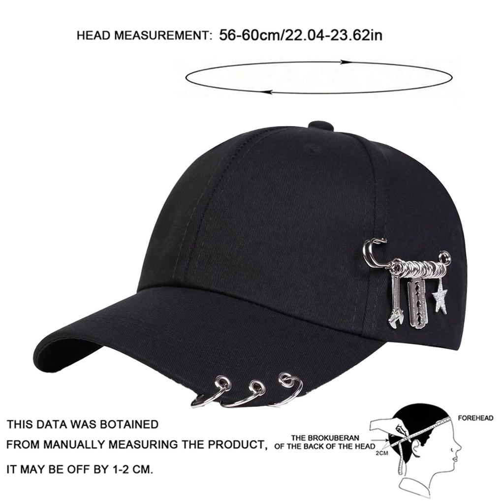 Unisex Iron Ring Baseball Caps Spring And Autumn Outdoor Adjustable Casual Hats Hip Hop Hat Sunscreen Hat