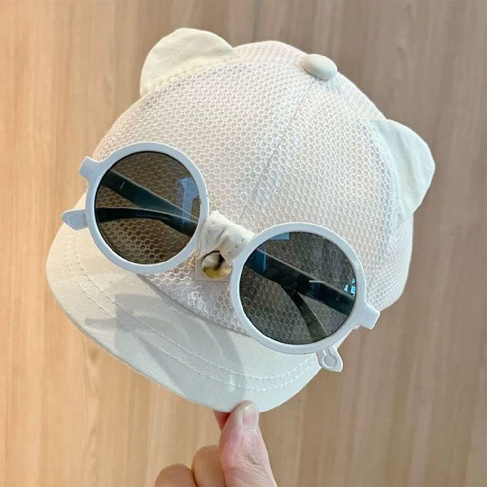 Breathable Children's Hat with Sunglasses Cat Ear Infant Sun Hat Thin Kids Baseball Cap  Running