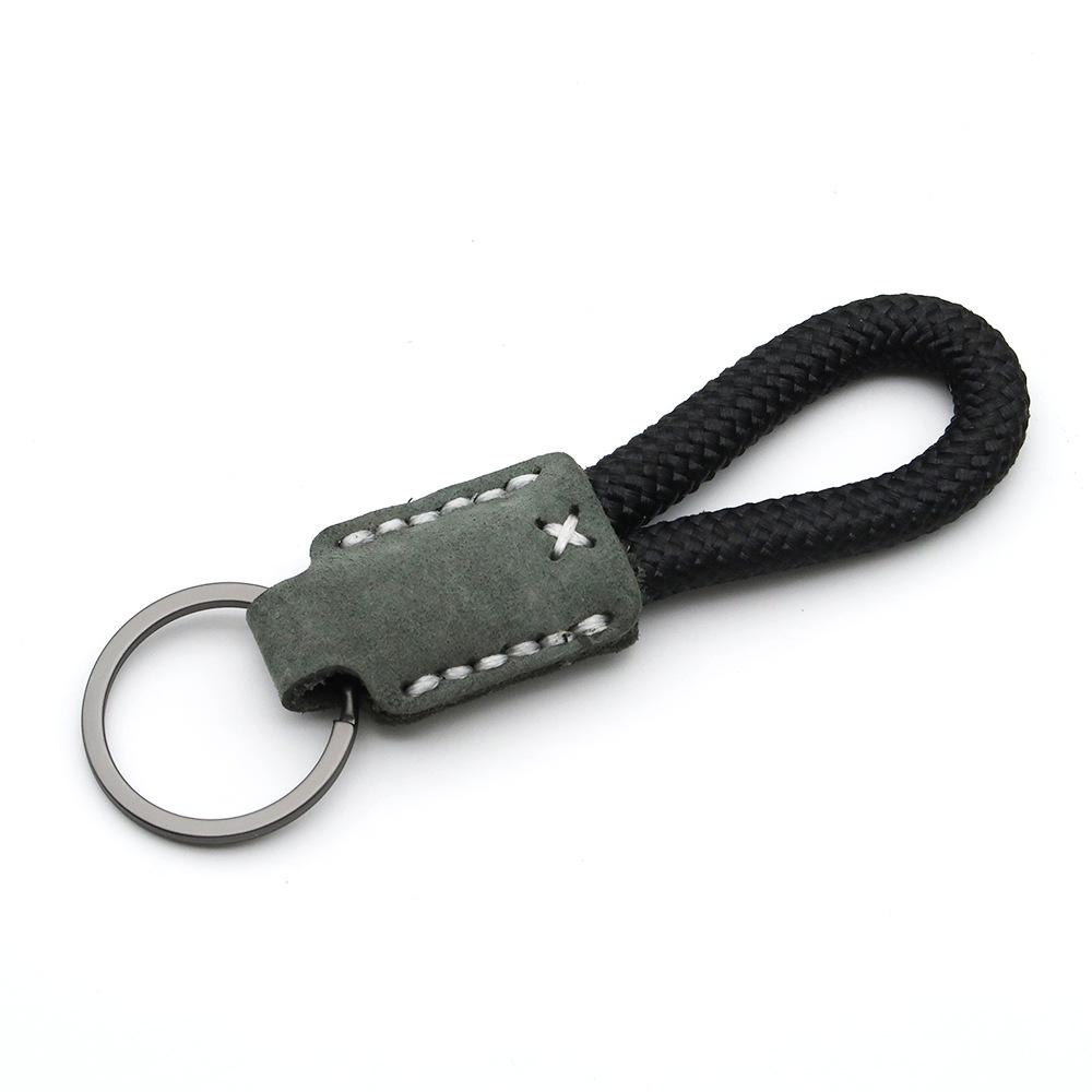 Handmade Genuine Leather Key Chain Pendant - Frosted Leather, Multifunctional Lanyard, Creative Design Key Ring