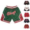 Retro Embroidered Drawstring Cropped Basketball Shorts Training Shorts