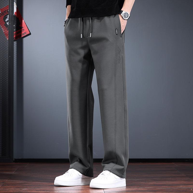 High-end Men's Casual Pants Autumn and Winter Loose Straight Sweatpants Drape Skin-friendly Versatile Anti-wrinkle Trousers Tide
