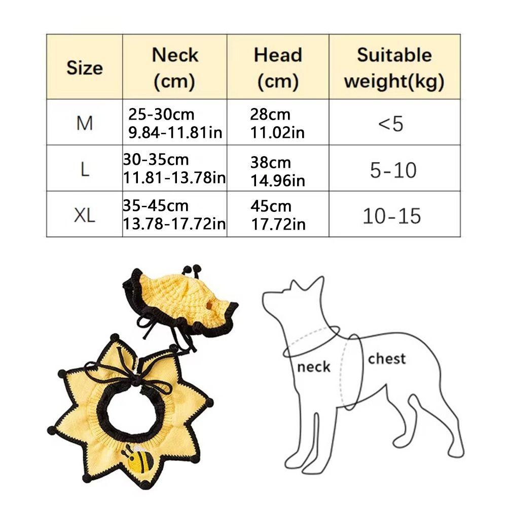Cat Headgear Elastic Pet Knitted Hat Comfortable Bee Shaped Cat Collar Warm Pet Costumes Party Events