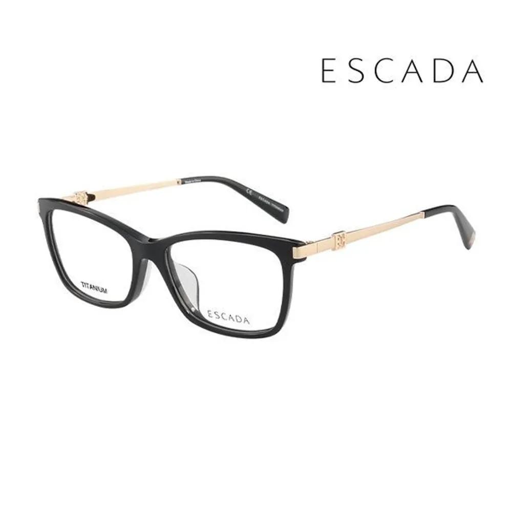 

Escada Eyeglass Frames VES A39F 0A01 Square Horn-rimmed Titanium Glasses for Women and Men VES A39F 0A01_C [54]