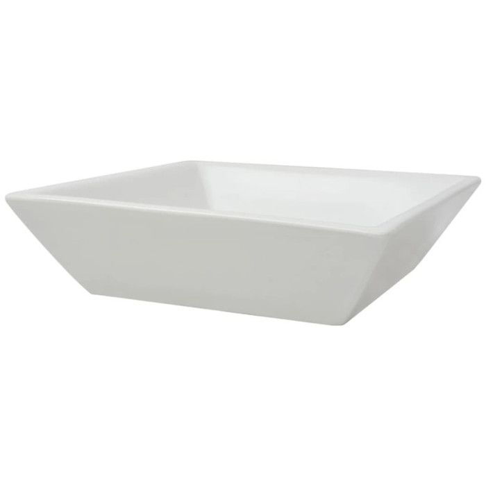 VidaXL Lavabo Carrée Céramique Blanc 41,5x41,5x12 cm Vasque à Poser Salle Bain 142344