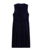 MAKE A TOAST [22Fw] Velvet Round Neck Dress - Navy