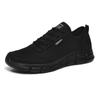 Shoes for Men Summer Casual Mesh Breathable Comfortable Fashion Hiking Shoe with Hollowed Out Black Sneakers Tennis Para Hombres