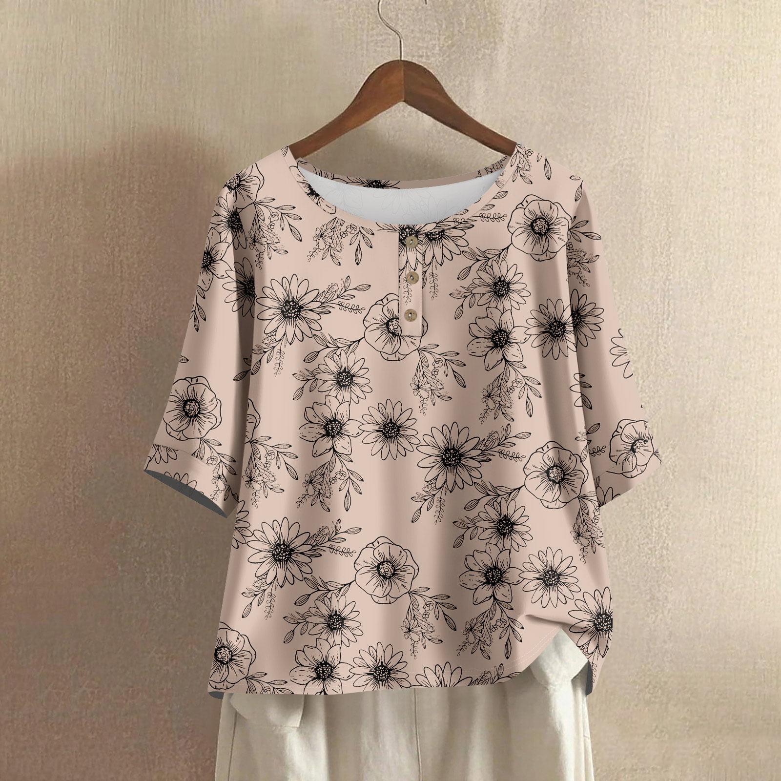 

Женская мода Повседневные Обычные Элегантные Топы Топы на пуговицах XXL бежевый