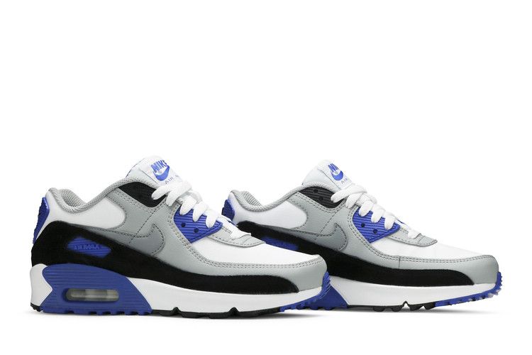 Kids' Sneakers Nike Air Max 90 Hyper Royal (GS) White/Light Smoke Grey/Hyper Royal/Particle Grey