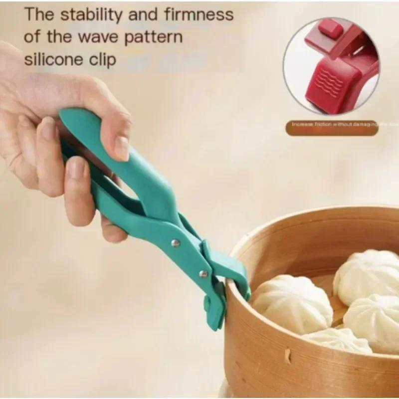 Anti Scalding Tray Holder Bowl Holder Multifunctional Tray Holder Anti Slip Creative Home Kitchen Silicone Anti Scalding Clip