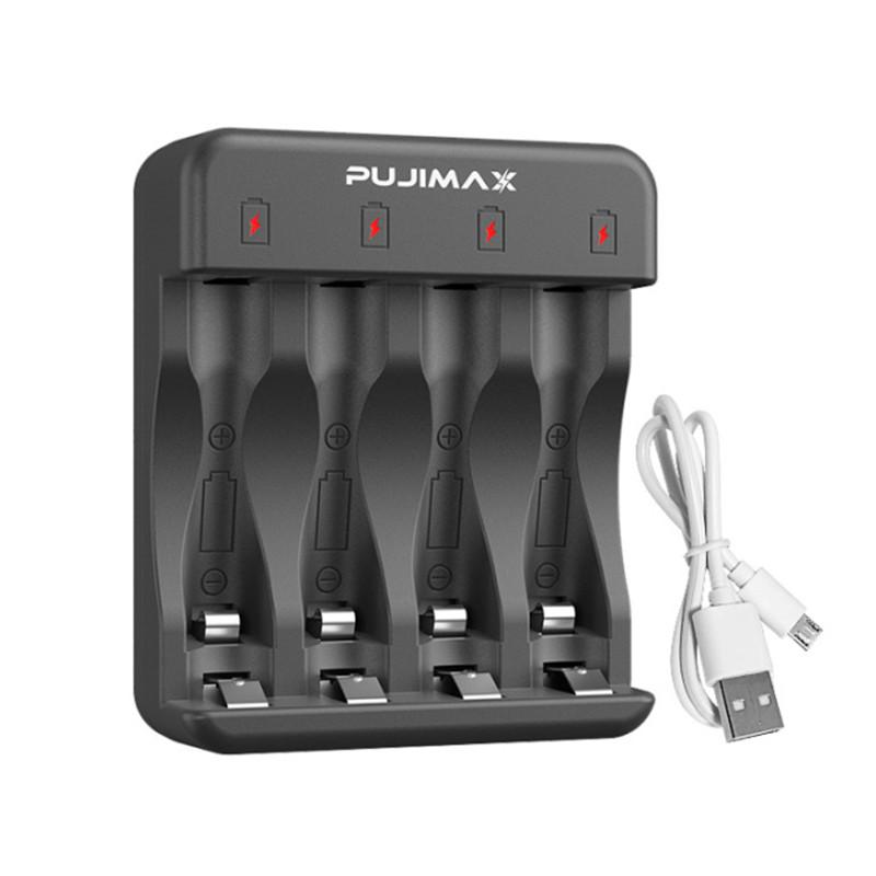 For Rechargeable Ni-Zn Battery Smart 4-slot Ni-Zn Battery Charger With LED Indicator Charging Cable Smart Fast Charging чёрный