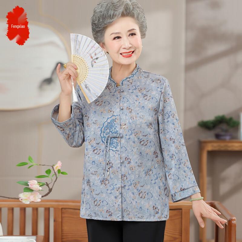 

Elderly Women s New Chinese Style Floral Shirt L