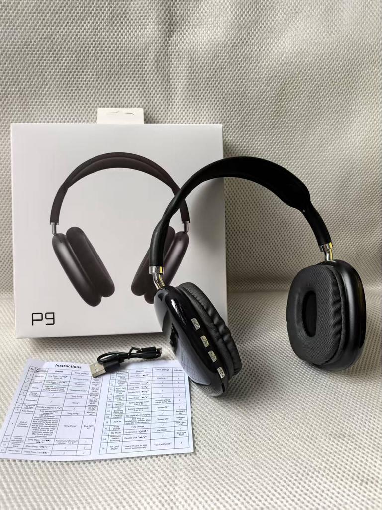 Bluetooth Over-Ear P9 Headset: Wireless Heavy Bass Sports & Gaming Earphones