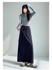 Women's Grey High-Waisted Drawstring Sports Skirt: 2025 Autumn/Winter Casual Loose Straight-Leg Half-Length.