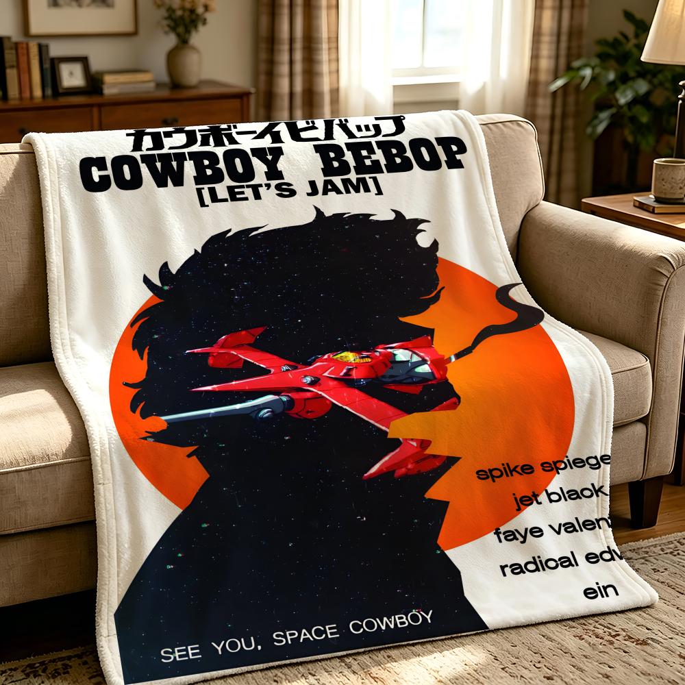 anime C-Cowboy Bebop-p Throw Thick Comfort Flannel Quilt, Multi-scene Use Indoor Outdoor Daily Nap