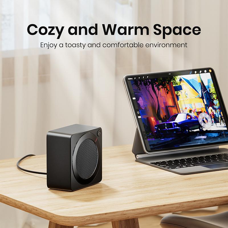 Chauffage d'appoint 500W Chauffages d'appoint à faible consommation d'énergie pour usage intérieur, Chauffage de bureau électrique à chauffage rapide en céramique PTC, Surchau