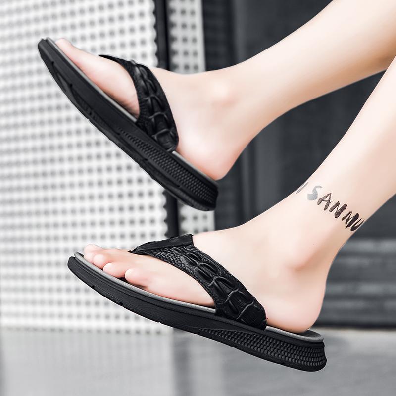 Summer Outdoor Leisure Slippers Trendy Men's Comfortable Style Design Walking and Beach Breathable Plus Size -46 Thick Soled