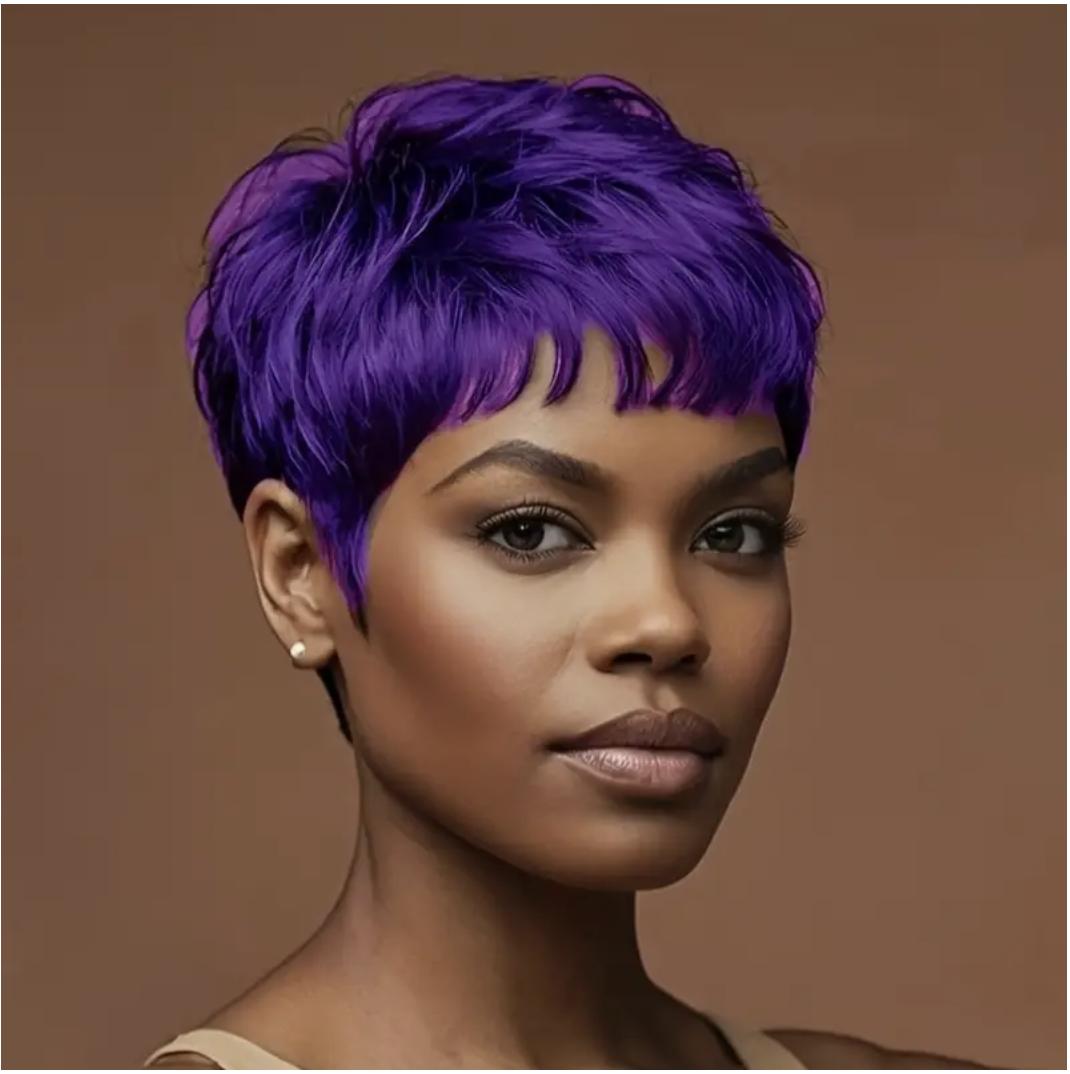 

Синтетичний перук з коротким чорним волоссям, перук піксі з чубчиком, короткий фальшивий перук для жінок, перук для вечірки, коротке волосся