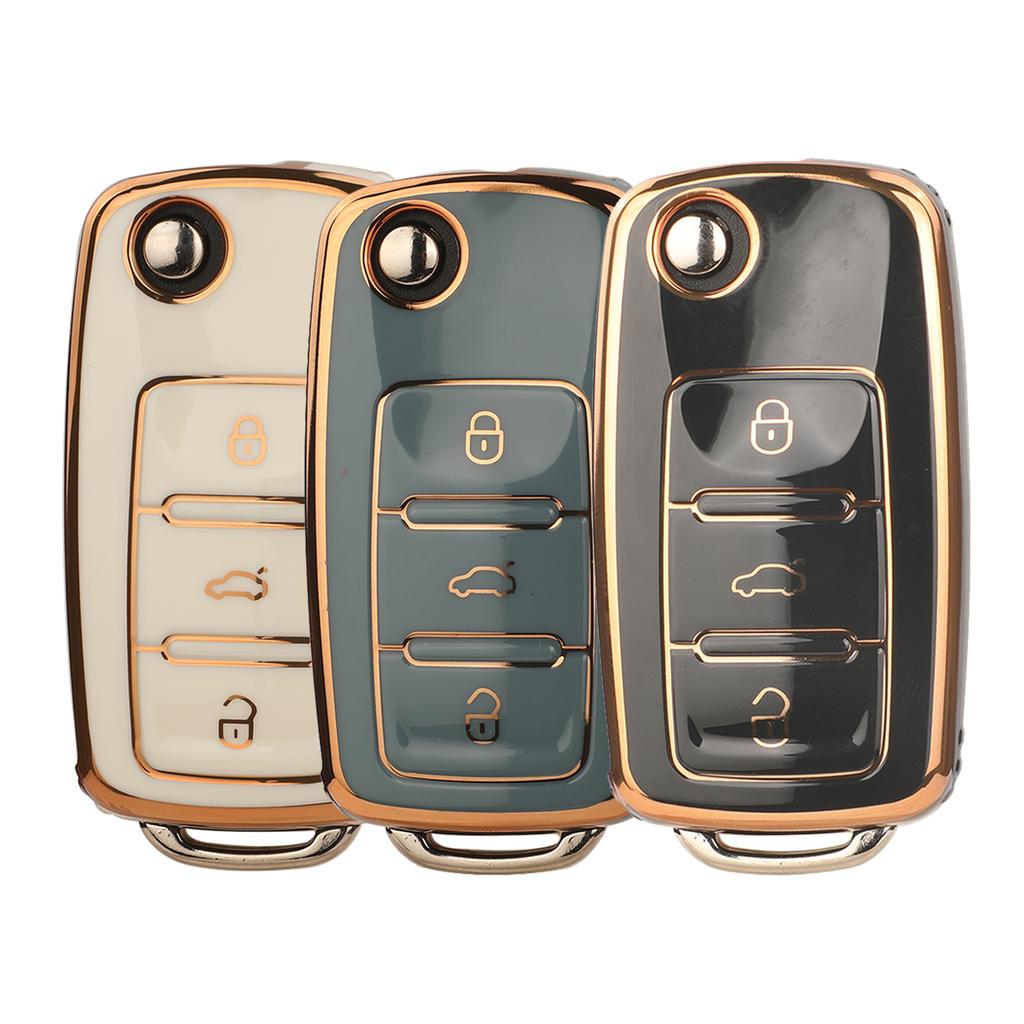 Jingyuqin New Arrival TPU Car Key Case Fob For VW Golf Bora Jetta POLO Passat Skoda Superb Octavia Fabia SEAT Ibiza Leon Procted