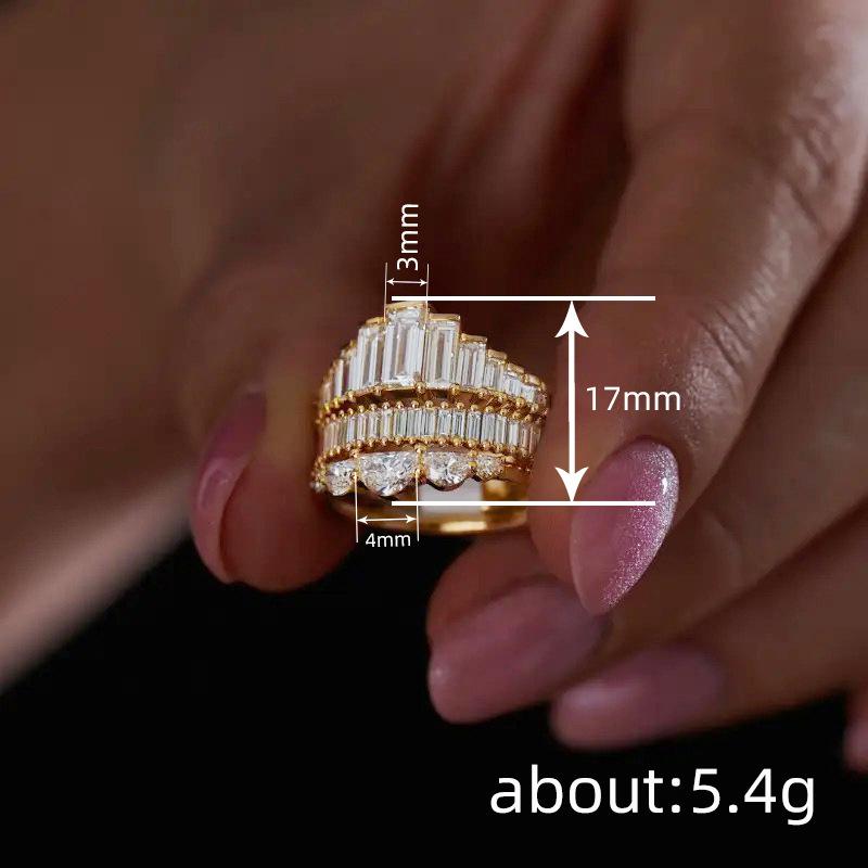 Classic Copper Alloy Zircon Ring Ladies Jewelry Wedding Promise Party Gift