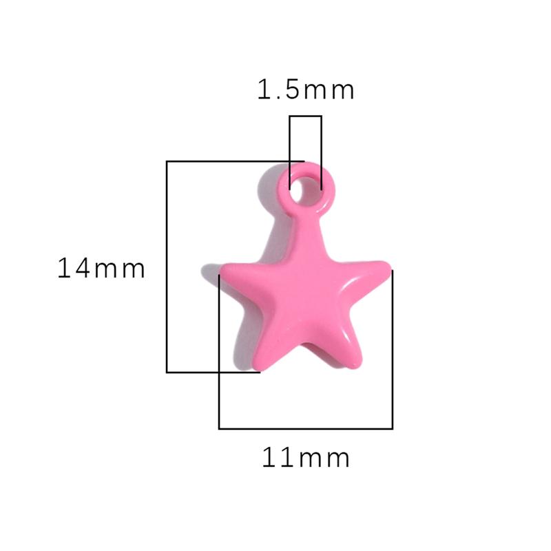 2pcs/Bag Colorful Spray Paint Stars Charms Pendant Beads for Jewelry Making DIY Bracelet Necklace Accessories
