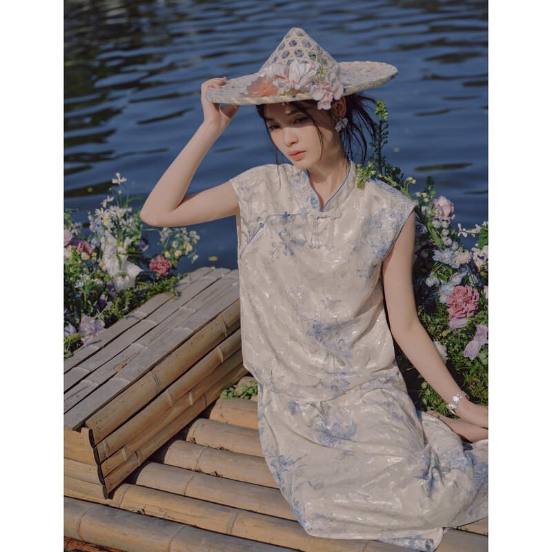 Women s Ombre Floral Print Sleeveless Two-Piece Set XL