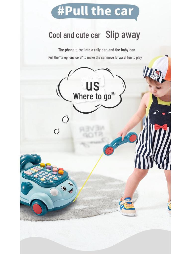 Giocattolo educativo retrò per telefono musicale per bambini da 0 a 3 anni