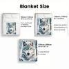 Lupo bianco dagli occhi azzurri foresta invernale coperta arte animale selvatico coperta morbida e accogliente coperta da lancio per decorazione domestica regalo per amanti della natura